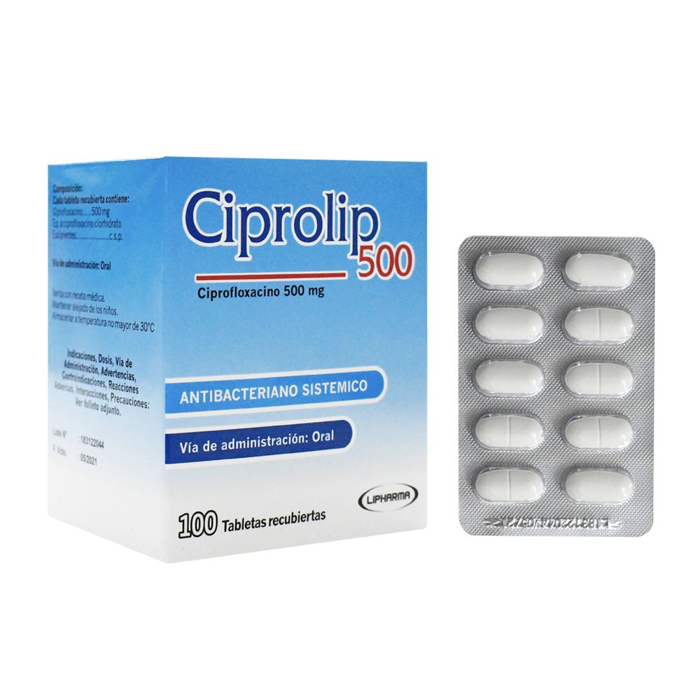 CIPROLIP 500 - Tableta recubierta caja x 100 - 500 mg