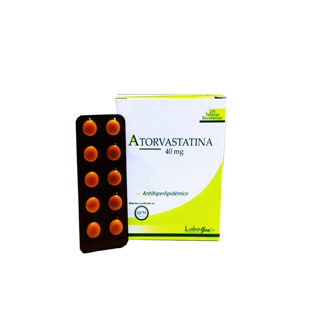 ATORVASTATINA JPS - Tabletas recubiertas caja x 100  - 40 mg