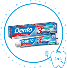 DENTO 3 - Crema dental anticaries con fluor TRIPLE ACCION x 80 g