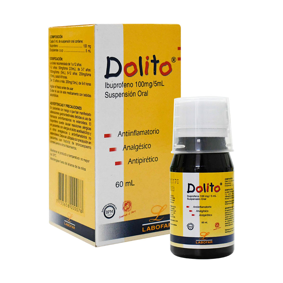 DOLITO - Suspension oral x 60 mL - 100 mg / 5 mL