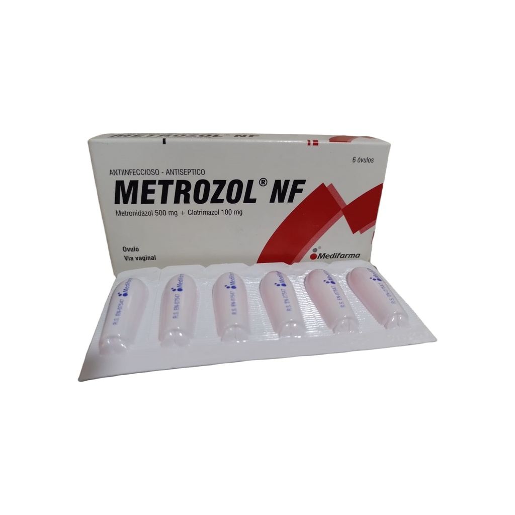 METROZOL NF - Ovulos via vaginal caja x 6 - 500 mg + 100 mg