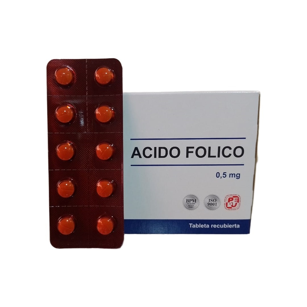 ACIDO FOLICO IQFARMA - Tabletas recubiertas caja x 100 - 0.5 mg