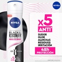 NIVEA - Aerosol antitranspirante BLACK &amp; WHITE INVISIBLE CLEAR X5 ANTI 48h - 48h x 89 g / 150 mL