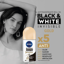 NIVEA BLACK &amp; WHITE - Roll on antitranspirante INVISIBLE - TOQUE DE SEDA x5 ANTI - 48 HRS x 50 mL