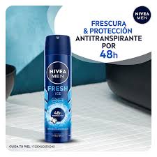 NIVEA MEN - Aerosol antitranspirante antibacterial FRESH ICE - INFINI FRESH - 48h PROTECCION x 91 g / 150 mL