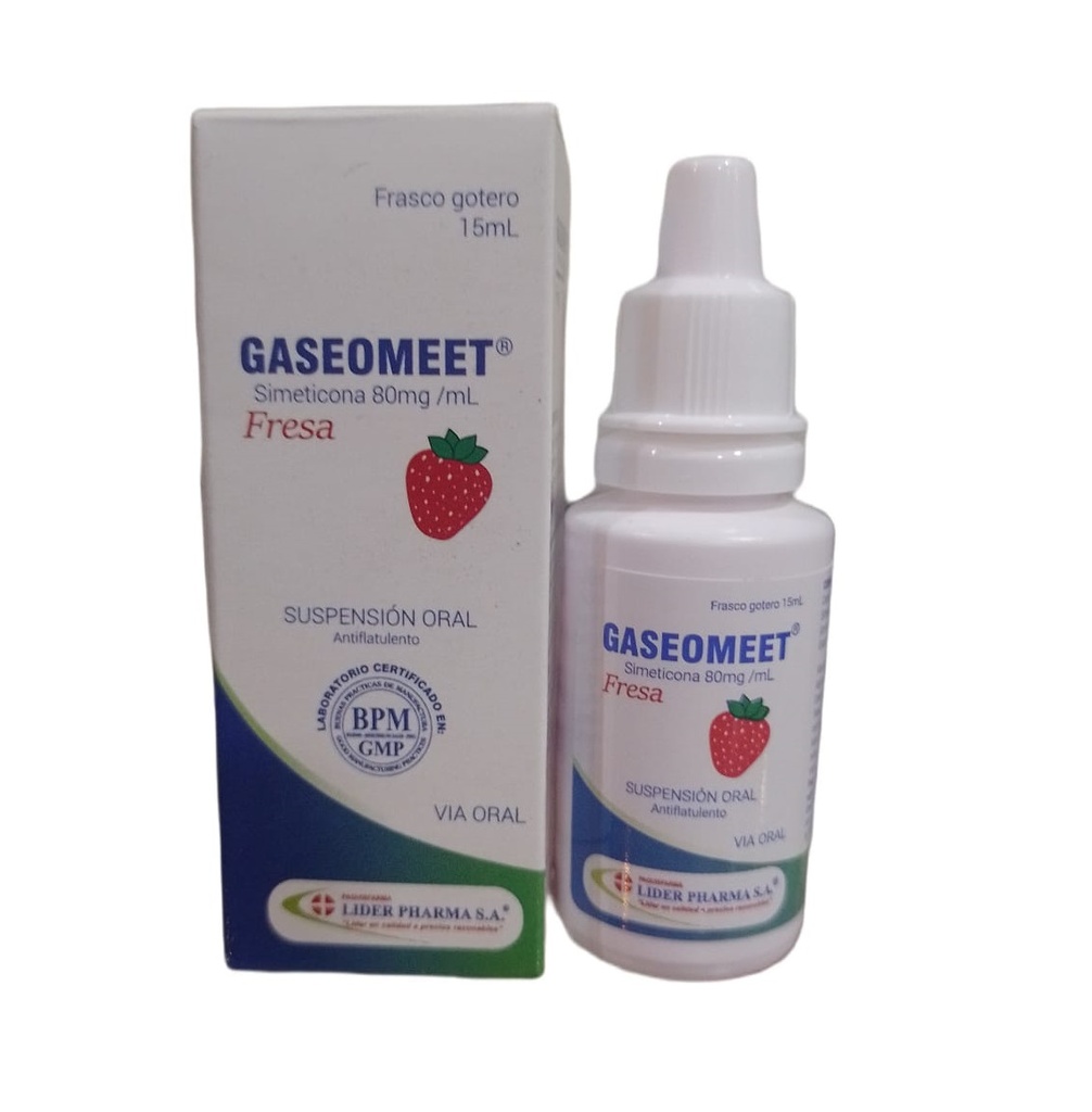 GASEOMEET - Suspension oral gotas - SABOR FRESA - x 15 mL - 80 mg