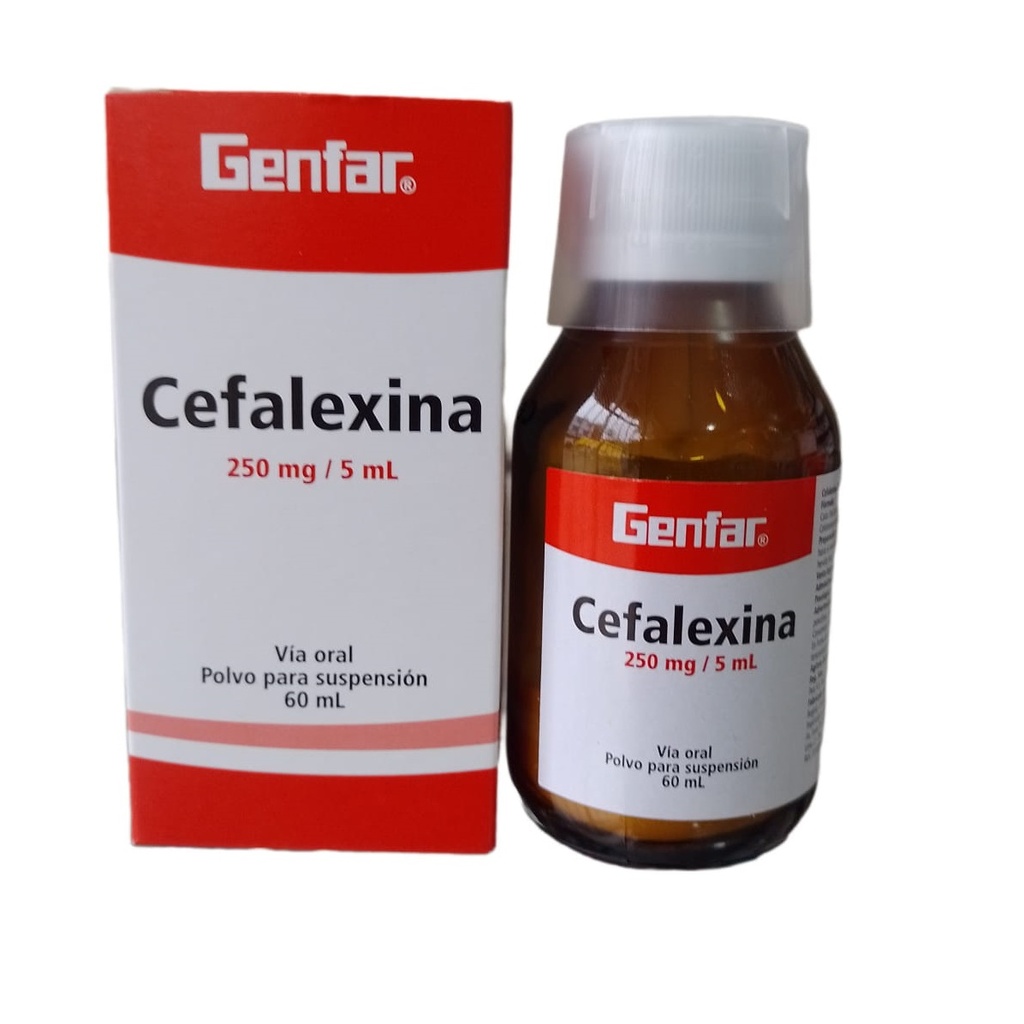 CEFALEXINA GENFAR - Polvo para suspension oral x 60 mL - 250 mg / 5 mL