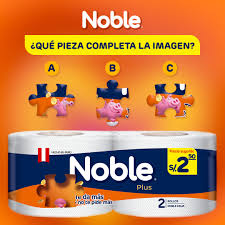 NOBLE PLUS - Papel higienico DOBLE HOJA x 2 ROLLOS