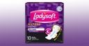 LADYSOFT - Toallas femeninas LADYSOFT - NOCTURNA MAXI PRO - TELA SUAVE - FLUJO ABUNDANTE x 10 unidades