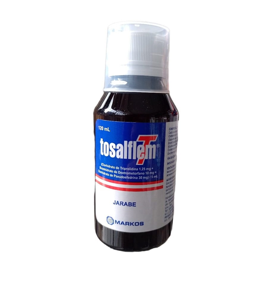 TOSALFLEM T - Jarabe x 120 mL - 10mg + 1.25 mg + 30 mg / 5 mL