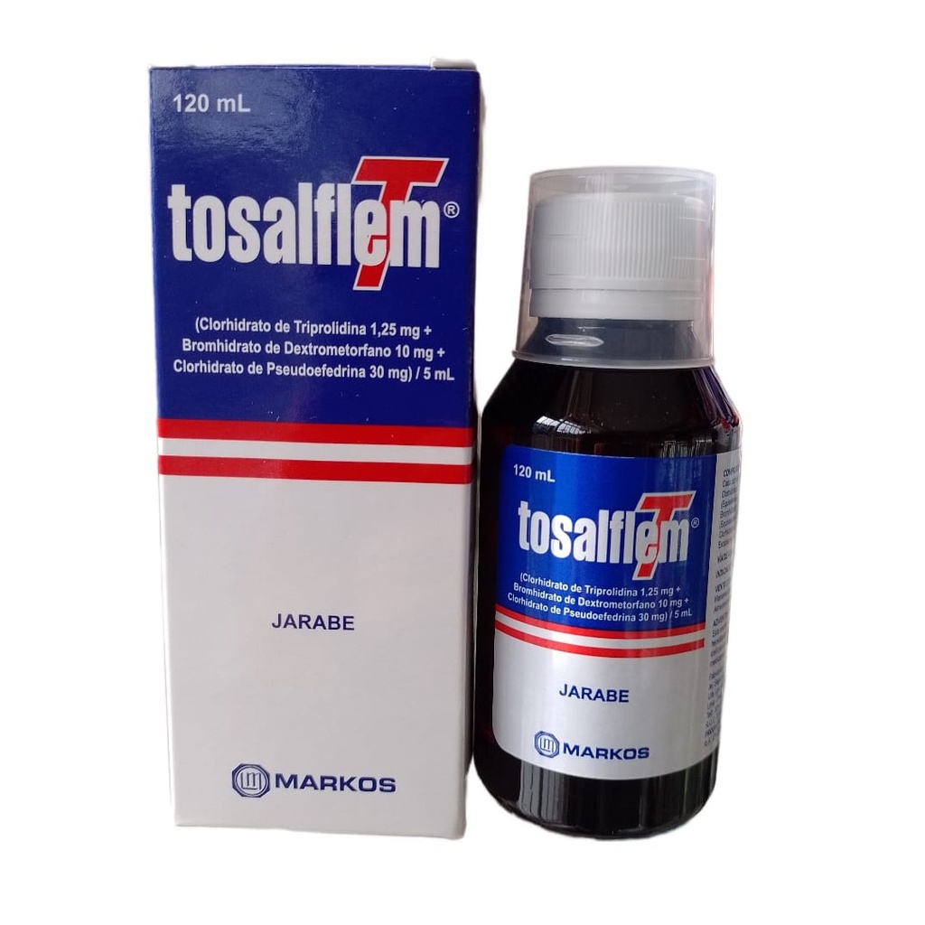 TOSALFLEM T - Jarabe x 120 mL - 10mg + 1.25 mg + 30 mg / 5 mL