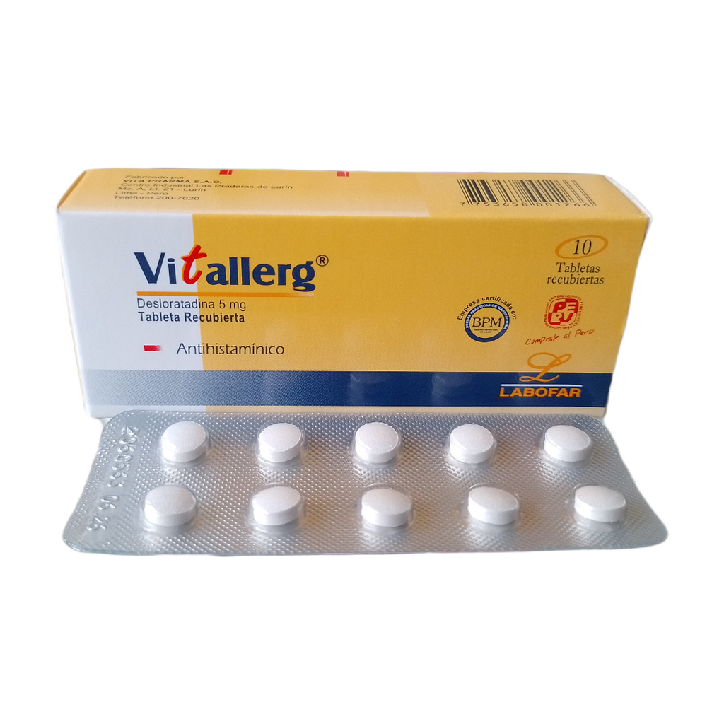 VITALLERG - Tabletas recubiertas caja x 10 - 5 mg