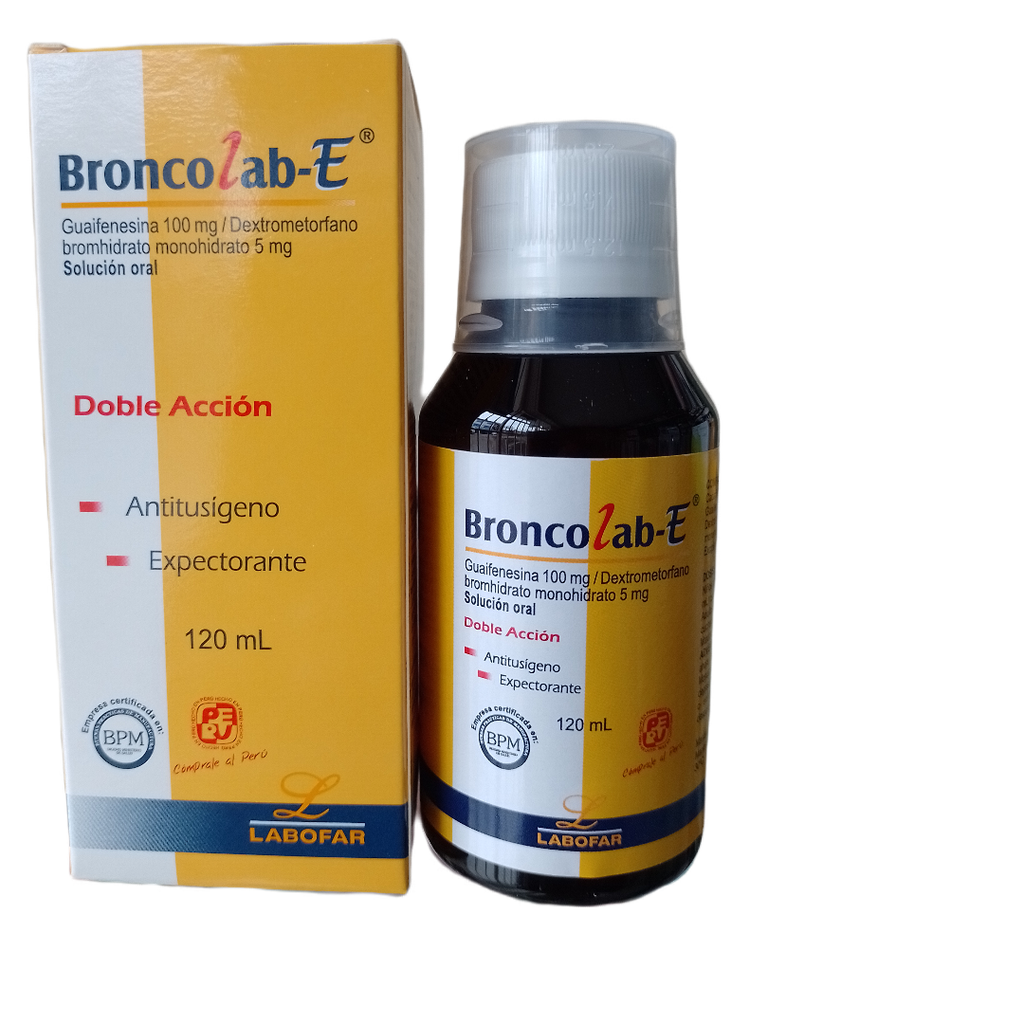 BRONCOLAB-E - Solucion oral x 120 mL - 5 mg + 100 mg