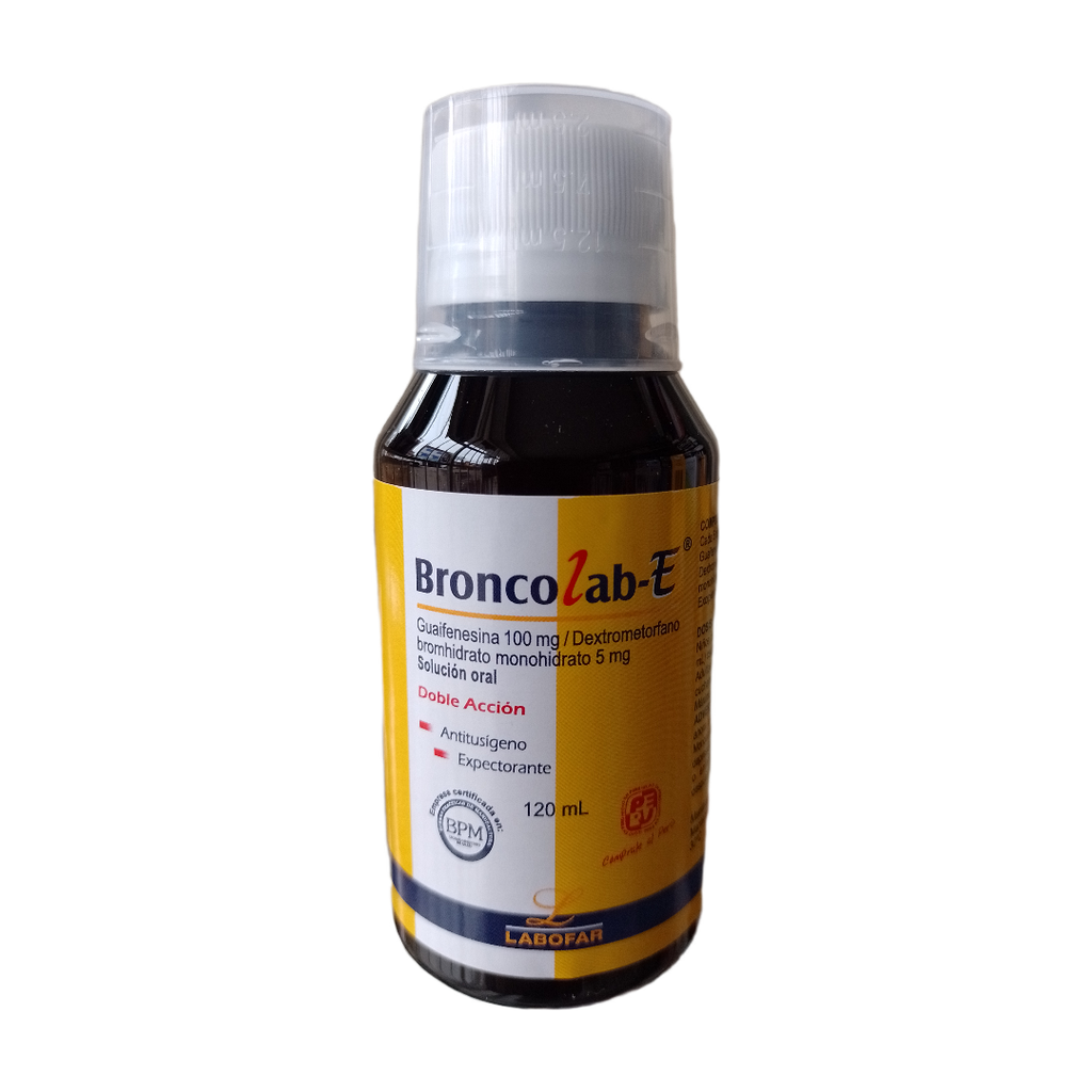 BRONCOLAB-E - Solucion oral x 120 mL - 5 mg + 100 mg