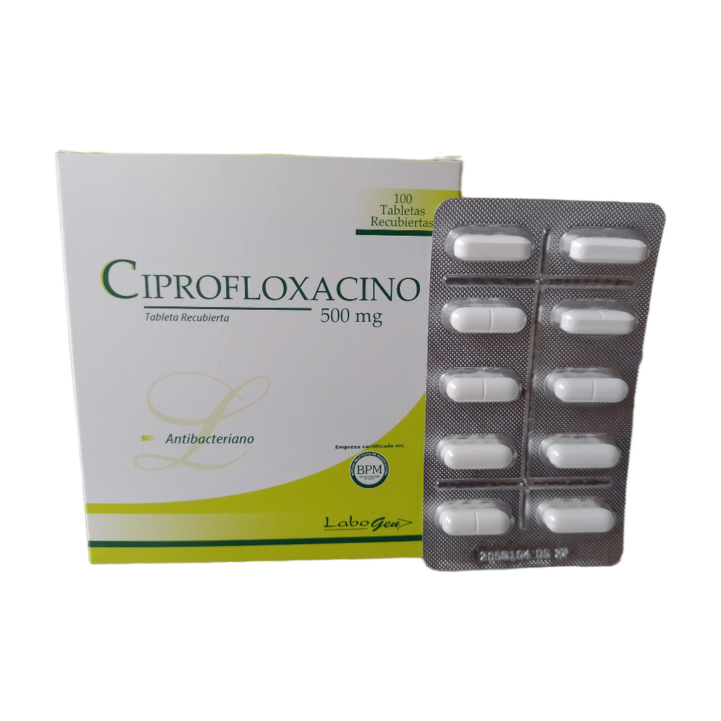 CIPROFLOXACINO VITAPHARMA - Tabletas recubiertas caja x 100 - 500 mg