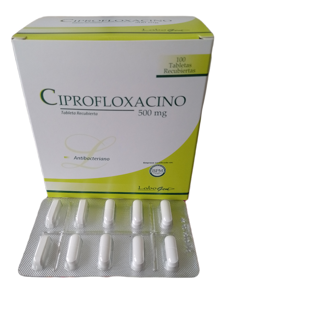 CIPROFLOXACINO VITAPHARMA - Tabletas recubiertas caja x 100 - 500 mg