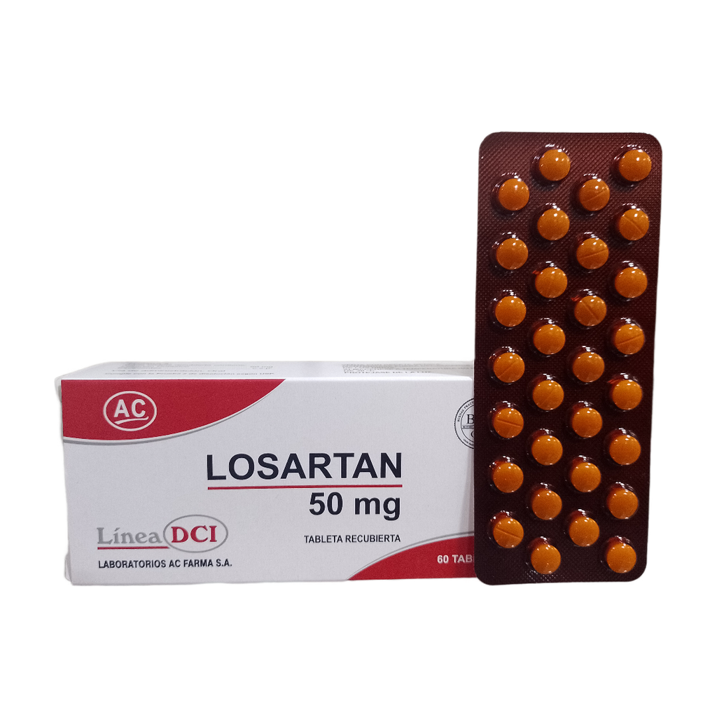 LOSARTAN AC FARMA - Tabletas caja x 60 - 50 mg