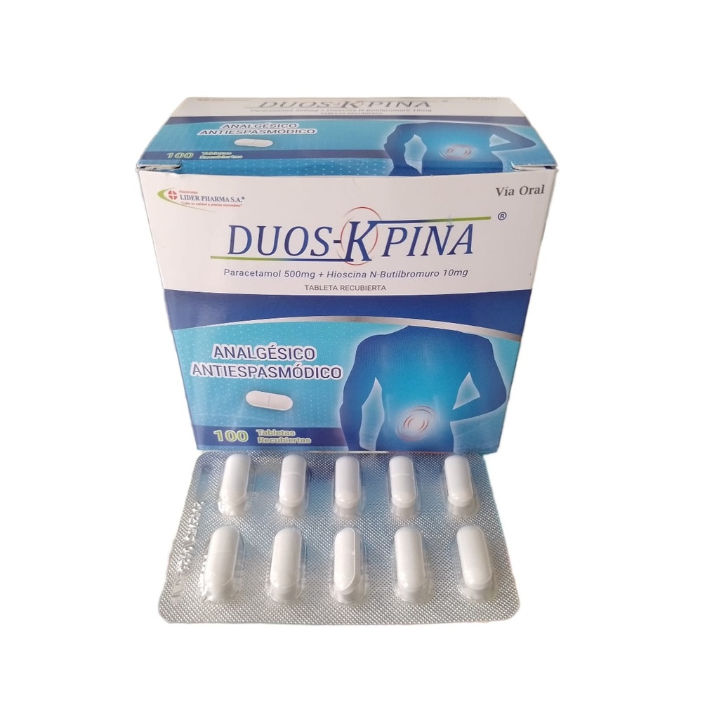 DUOS KPINA - Tabletas recubiertas caja x 100 - 10 mg + 500 mg