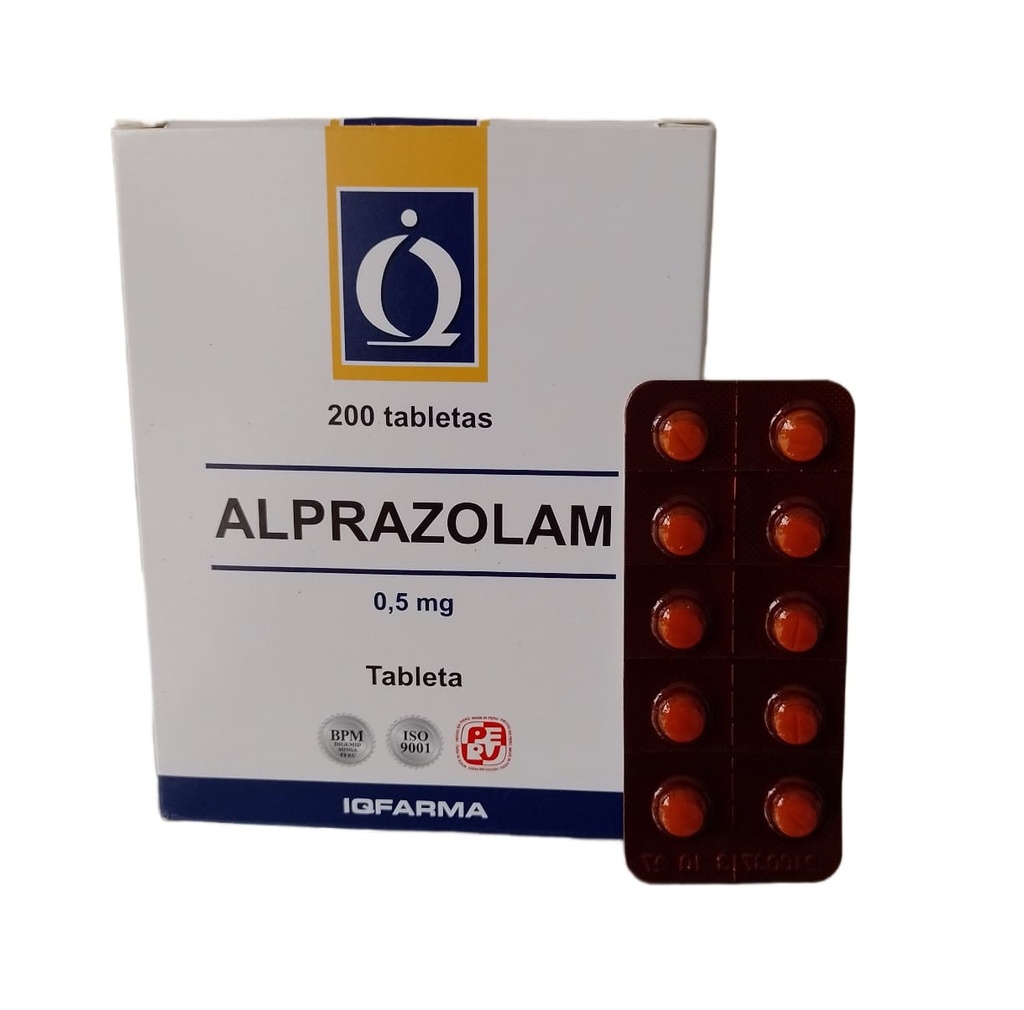 ALPRAZOLAM IQFARMA - Tabletas vial oral caja x 200 - 0.5 mg