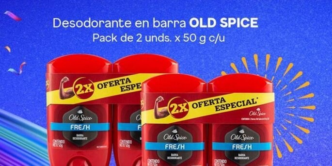 2X OFERTA ESPECIAL OLD SPICE FRESH - Oferta especial OLD SPICE x 2 barras desodorante FRESH x 50 g