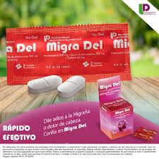 MIGRA DEL - Tabletas caja x 100 ( 50 sobres x 2 c/u ) - 250 mg + 250 mg + 65 mg