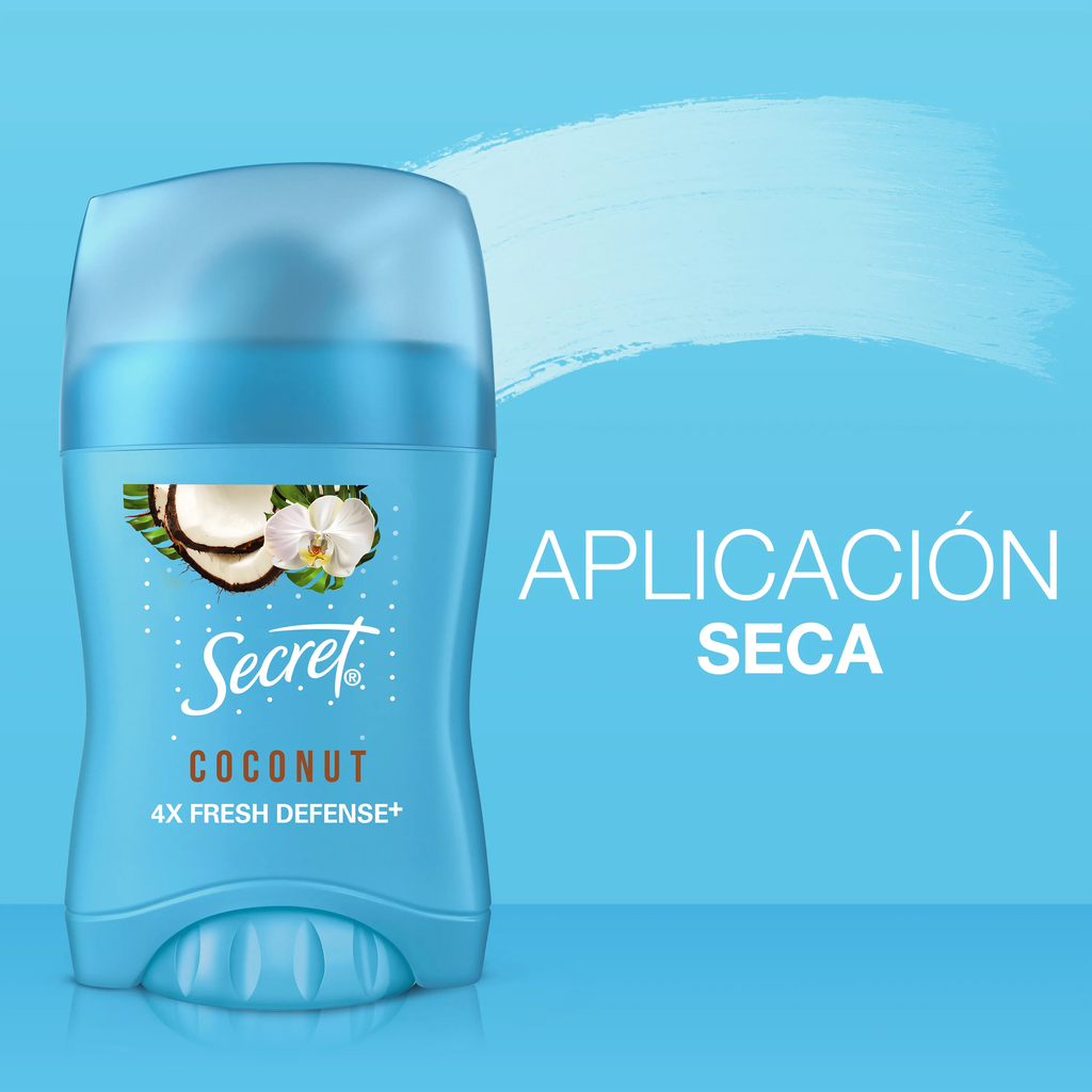 SECRET - Gel invisible antitranspirante SECRET - 5X FRESH DEFENSE COCONUT x 45 g