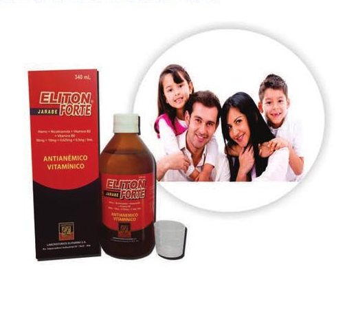 ELITON FORTE - Jarabe frasco x 340 mL - 30 mg + 10 mg + 0.625 mg + 0.5 mg / 5 mL