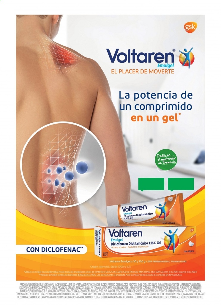 VOLTAREN EMULGEL - Gel topico - 3 TRIPLE ACCION x 30 g - 1.16 % Gel