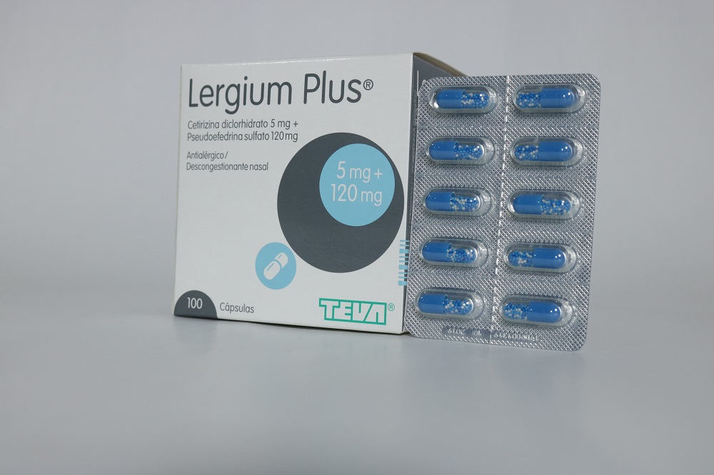 LERGIUM PLUS - Capsulas caja x 100 - 5 mg + 120 mg