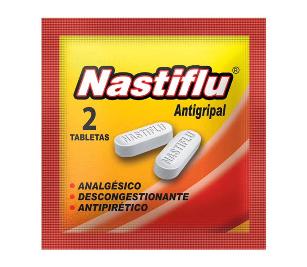 NASTIFLU ANTIGRIPAL - Tabletas caja x 120 (60 sobres x 2 c/u) - 500 mg + 5 mg + 15 mg + 2 mg