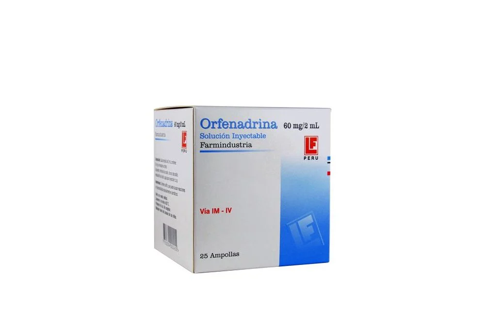 ORFENADRINA FARMINDUSTRIA- Solucion inyectable ampolla via I.M. - I.V. caja x 25 - 60 mg / 2 mL