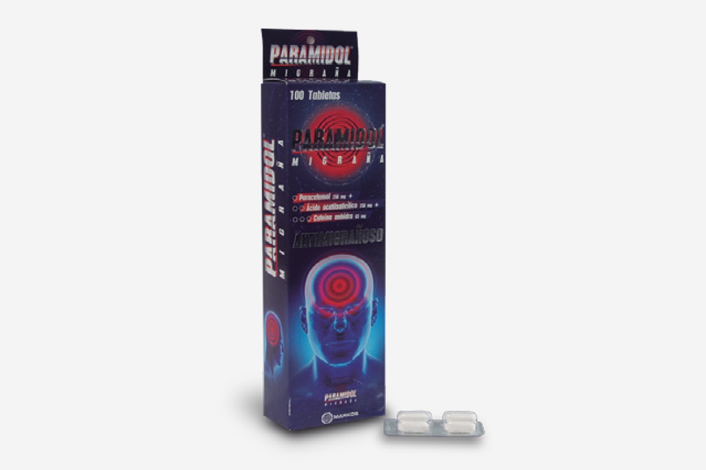 PARAMIDOL MIGRANA - Tabletas caja x 100 - 250 mg + 250 mg + 65 mg