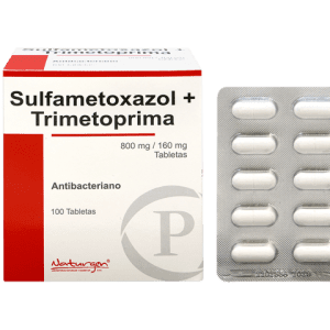 SULFAMETOXAZOL TRIMETOPRIMA - Tabletas caja x 100 - 800 mg +160 mg