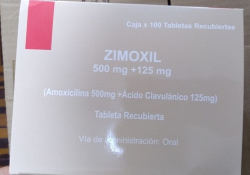 ZIMOXIL - Tabletas recubiertas caja x 100 - 500 mg + 125 mg