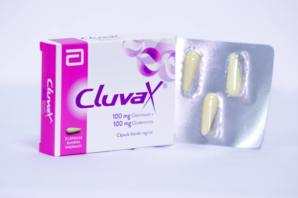 CLUVAX - Capsulas blandas vaginales caja x 3 - 100 mg + 100 mg