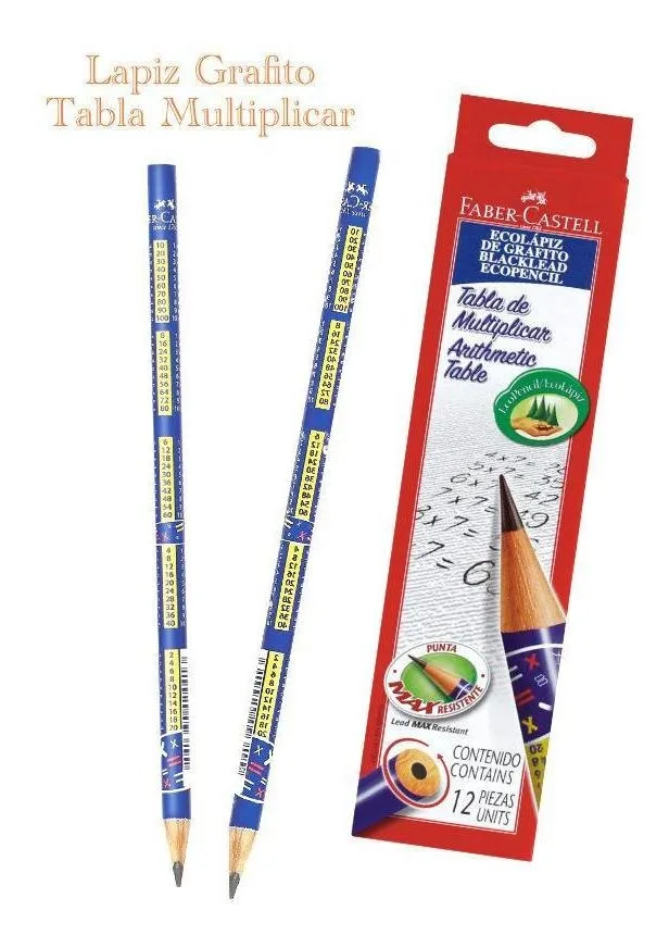 LAPIZ 2B - Lapiz de grafito 2B FABER CASTELL ECOLAPIZ - TABLA DE MULTIPLICAR