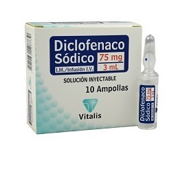 DICLOFENACO SODICO - Solucion inyectable ampolla via I.M. caja x 10 - 75 mg / 3 mL