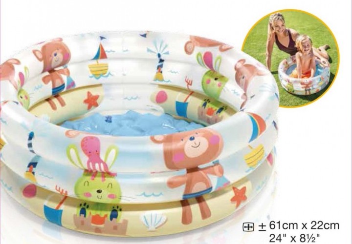 PISCINA - Piscina infable modelo animalitos 61 cm x 22 cm en caja