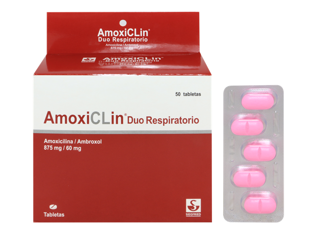 AMOXICLIN DUO RESPIRATORIO - Tab. caja x 50 - 875 mg + 60 mg