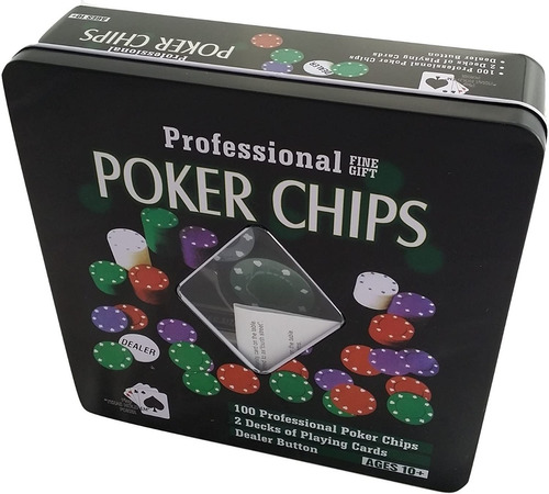 POKER CHIPS - Juego didacticos POKER CHIPS PROFESSIONAL en lata