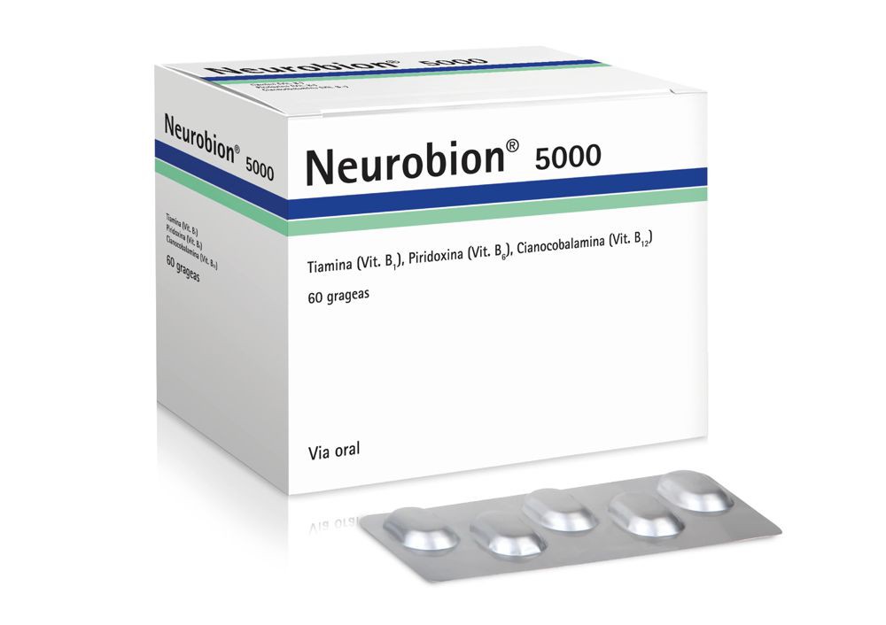 NEUROBION 5000 - Grageas caja x 60 - 100 mg + 100 mg + 5000 mcg