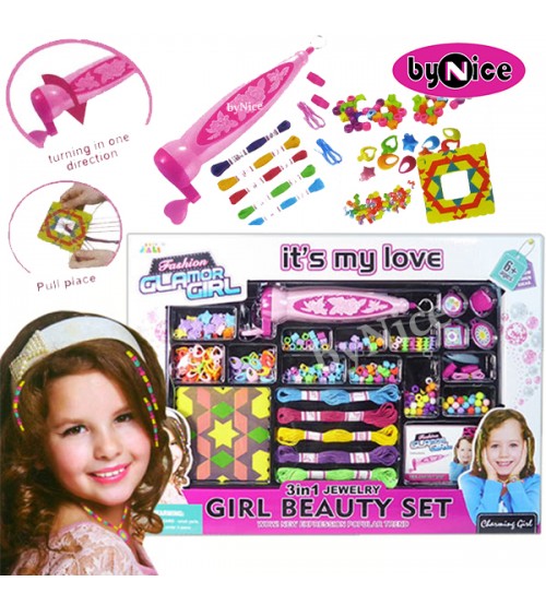 SET CUENTAS - Set de cuentas para ninas CON PISTOLA - FASHION GLAMOR GIRL - GIRL BEAUTY SET en variedad de colores y modelos