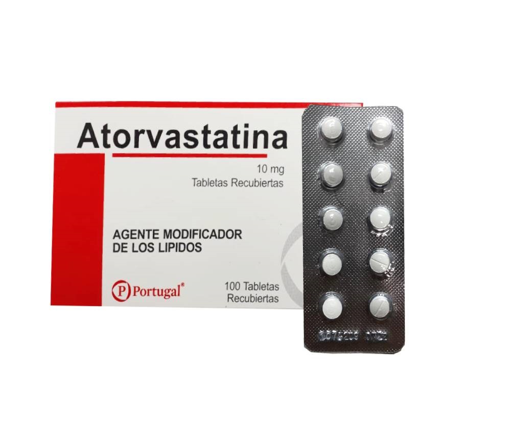 ATORVASTATINA PORTUGAL - Tab. Recu. caja x 100  - 10 mg