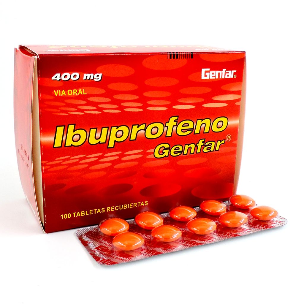 IBUPROFENO GENFAR - Tabletas recubiertas caja x 100 - 400 mg