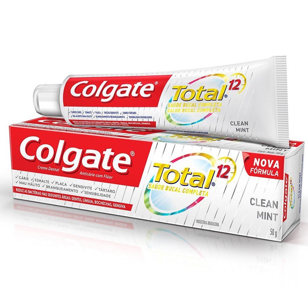 COLGATE TOTAL 12 - Crema dental Anticaries con fluor CLEAN MINT 38 mL - 50 g