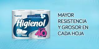 HIGIENOL - Papel higienico TECNOLOGIA PANAL - DOBLE HOJA SUPER 40 metros x 4 ROLLOS