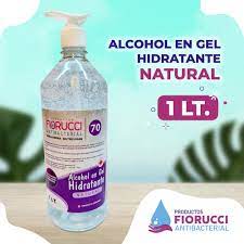 FIORUCCI - Alcohol en gel hidratante NATURAL - CON GLICERINA - SIN TRICLOSAN x 1000 mL