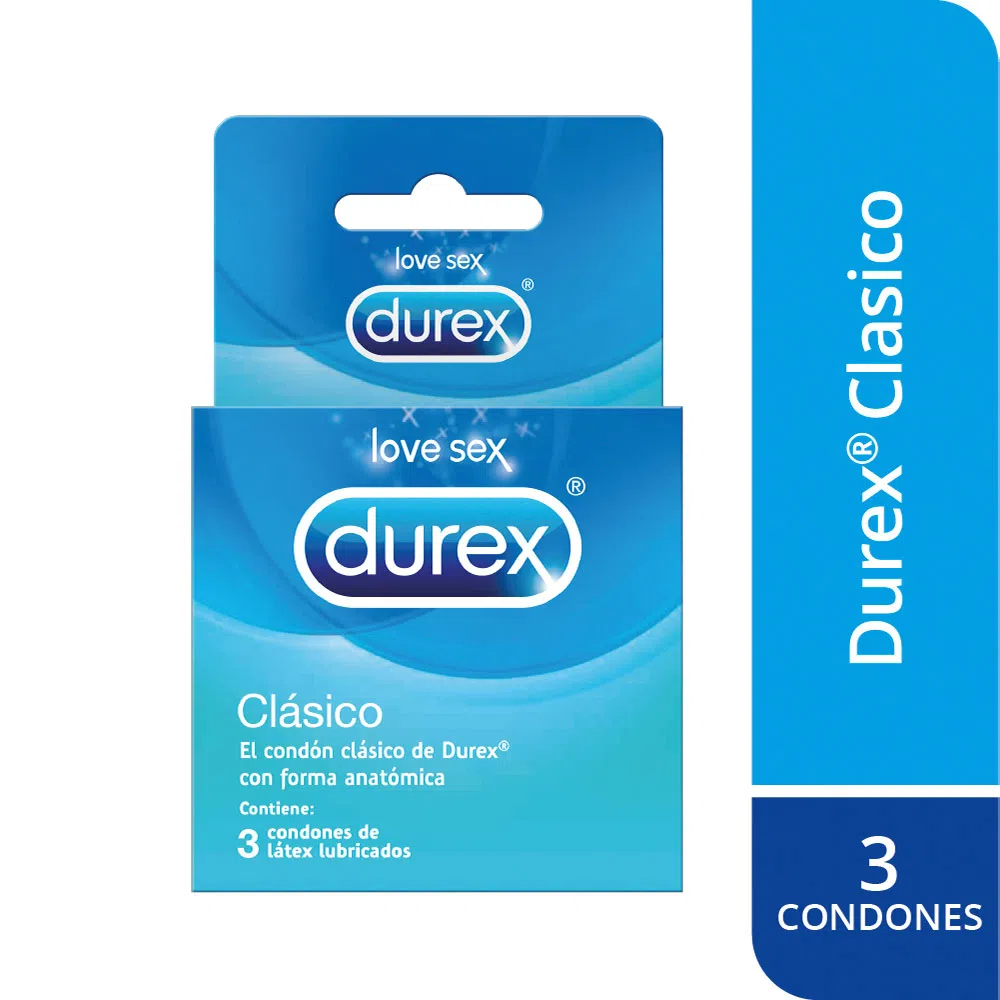 DUREX - Condones de latex lubricados x 3 unidades