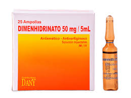 DIMENHIDRINATO - Solucion inyectable ampolla via I.M - I.V caja x 25 - 50 mg / 5 mL