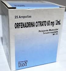 ORFENADRINA DANY - Solucion inyectable ampolla via I.M. - I.V. caja x 25 - 60 mg / 2 mL